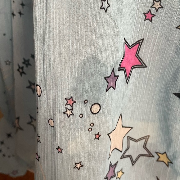 Torrid Cosmic Chiffon Button-Up Bishop Sleeve Blouse—NWT - Picture 7 of 7